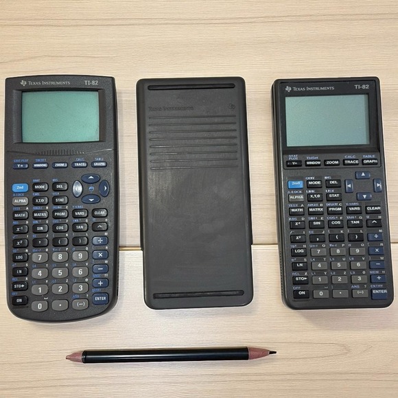 Lot Of 2 Texas Instruments TI-82 Graphing Calculator - Tested, Works, One Cover - Picture 1 of 2